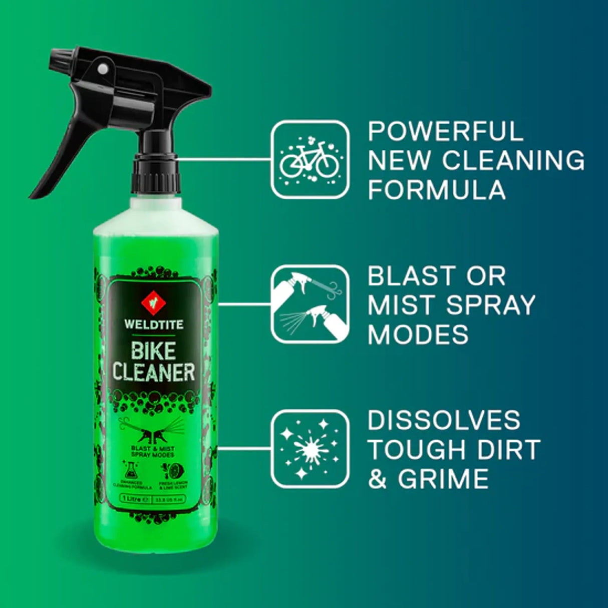 Weldtite Biodegradable Lime Bike Cleaner - 1 Litre - Sportandleisure.com