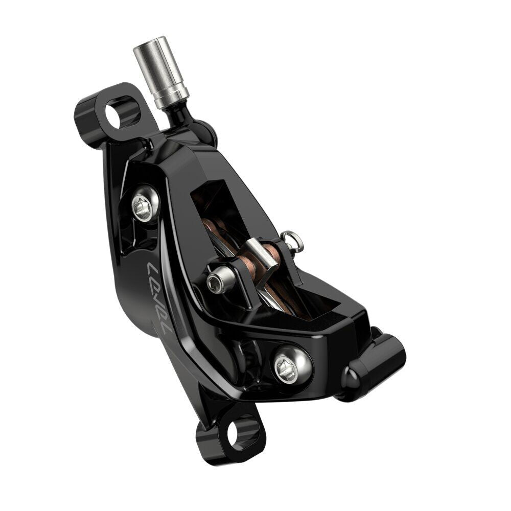 SRAM Level Silver Stealth 4 Piston Disc Brake Set - Black - Sportandleisure.com