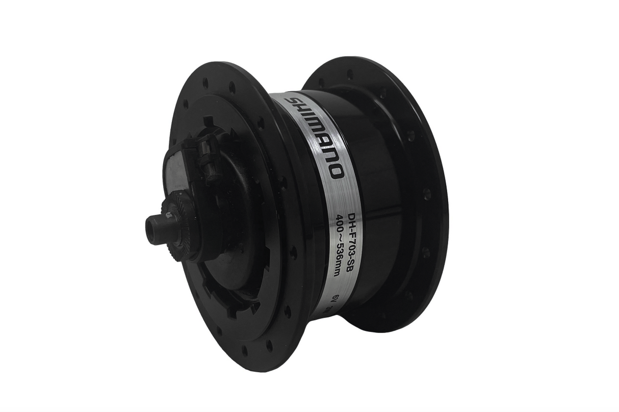 Shimano Capreo DH-F703-S Dynamo Hub - 28H - For Brompton / Folding Bikes - Black - Sportandleisure.com