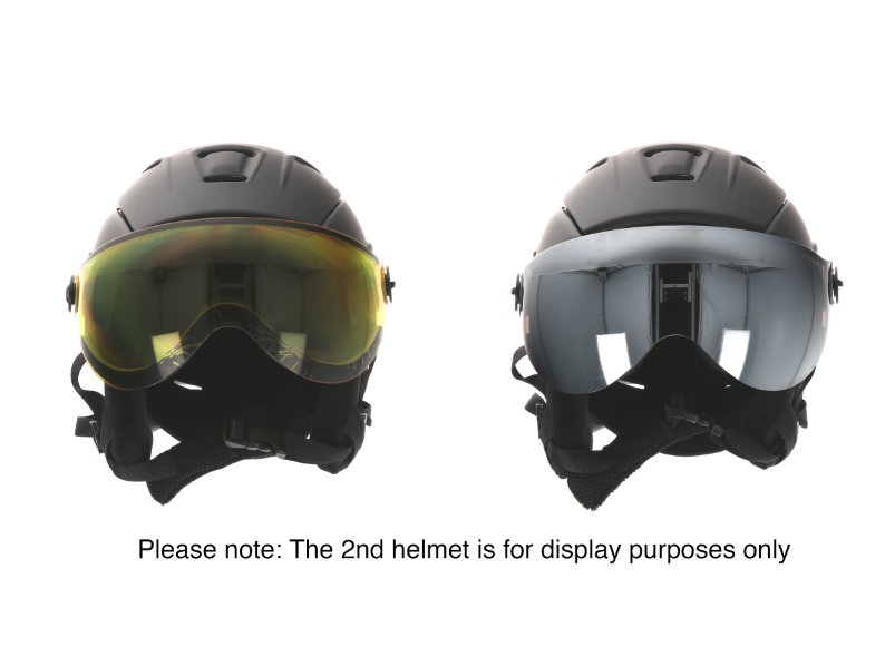 Ammaco 12 Vent Visor Ski Helmet Black - Mirror Silver & Yellow Low Light Lens - Sportandleisure.com (6968169201818)