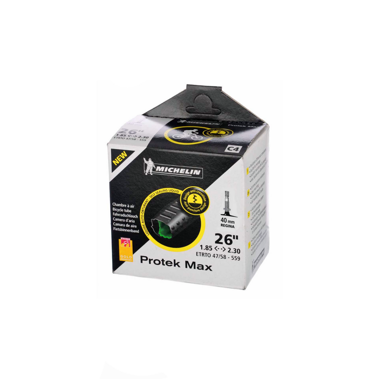 Michelin C4 Protek Max MTB Tube - 26 x 1.85 - 2.30 - Regina Valve - 40mm - Sportandleisure.com (6968074993818)