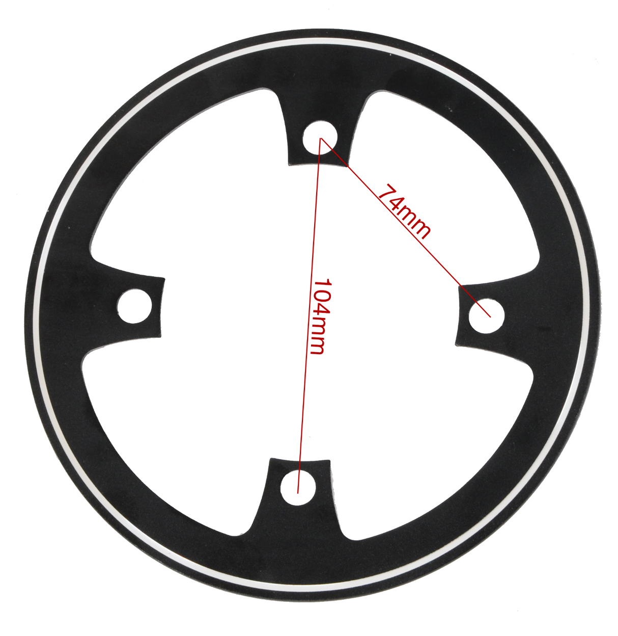 Miranda Bosch E-Bike 38T 4 Bolt Chain Guard - CNC Alloy - Black/Silver - Sportandleisure.com (6968089510042)