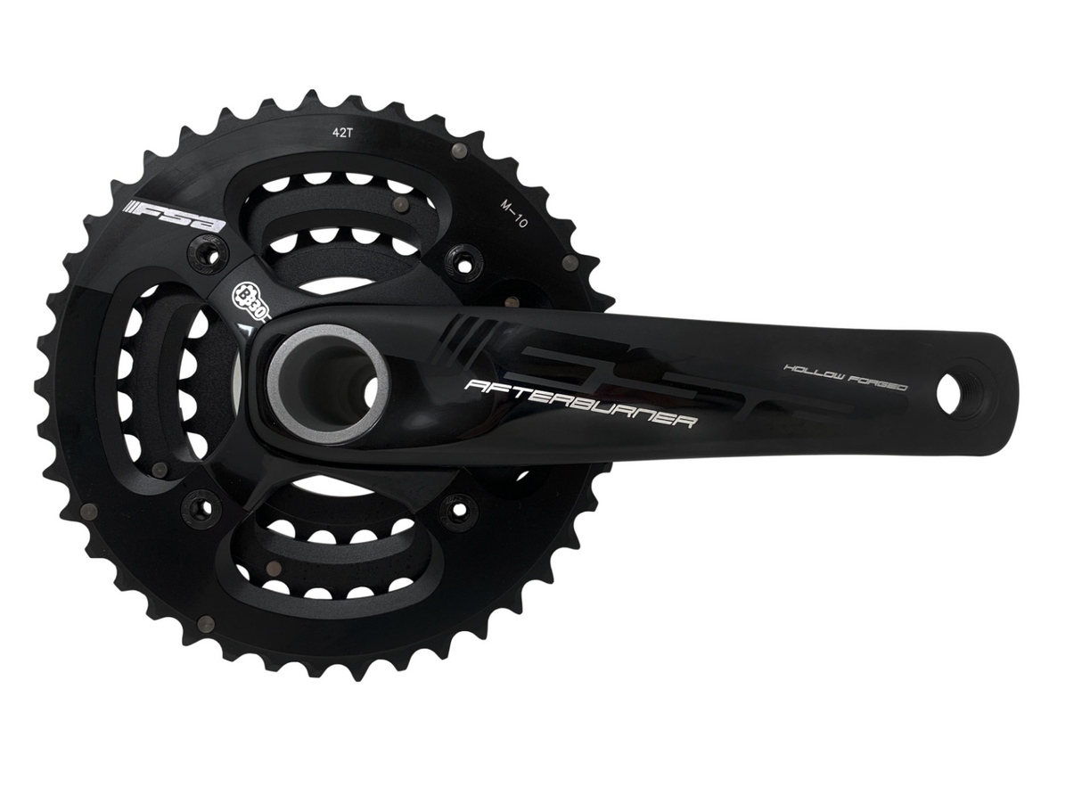 FSA Afterburner BB30 Triple Chainset - 42 / 32 / 24T - 175mm Arm - Black - Sportandleisure.com (6968140464282)