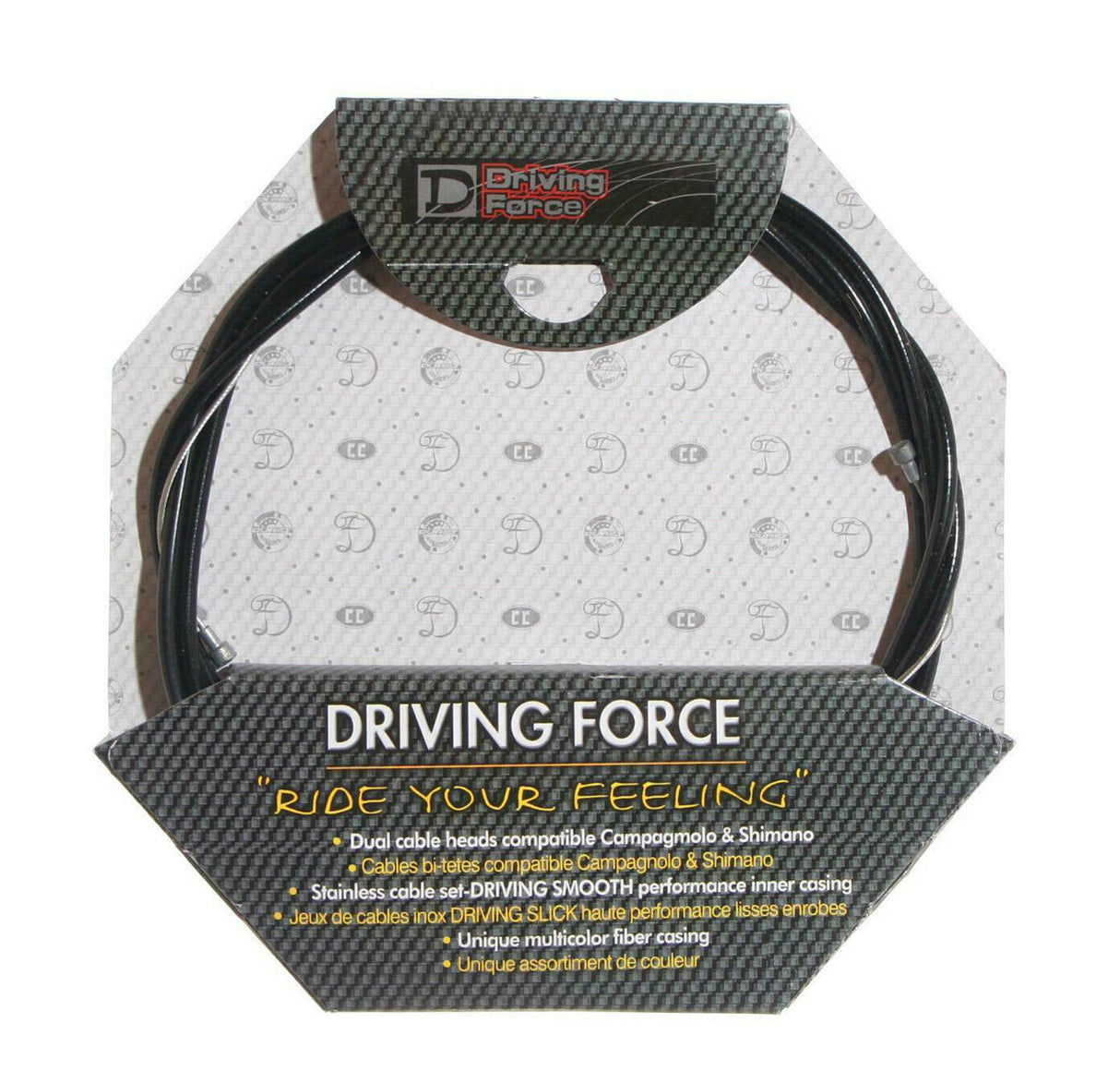 Driving Force Brake Inner + Outer Braided Cable Set - Black - Sportandleisure.com (6967893917850)