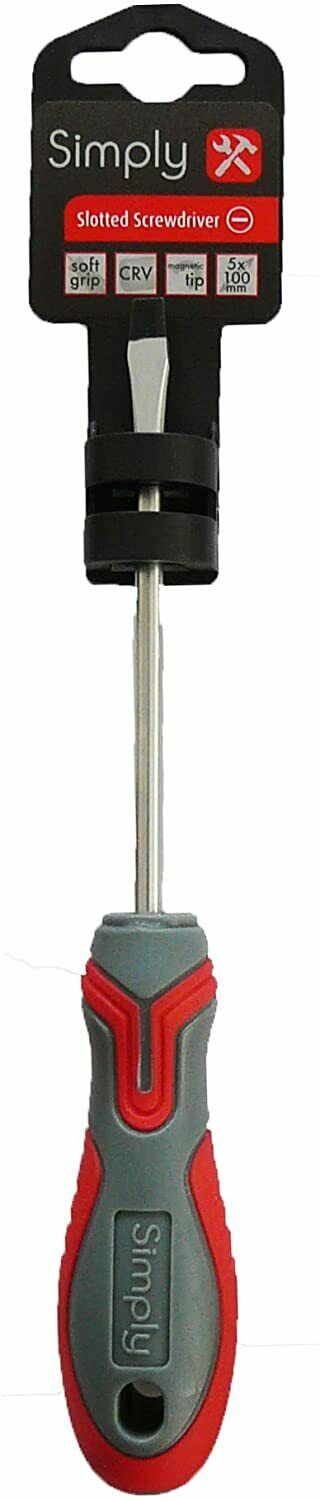 5 x 100mm Flat / Slotted Head Magnetic Tip Screwdriver By Simply Tools - Sportandleisure.com (6968008212634)