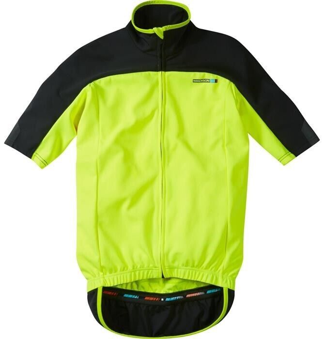 Madison RoadRace Optimus Men's Short Sleeve Thermal Jersey - XS - Yellow / Black - Sportandleisure.com