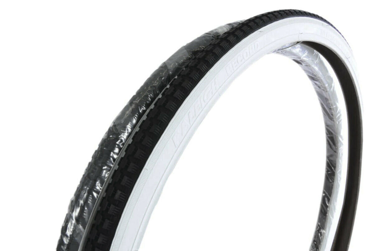 Raleigh Record 26 x1 3-8” Retro White Wall Tyre - Multi Buy - 2 For Under £26 - Sportandleisure.com