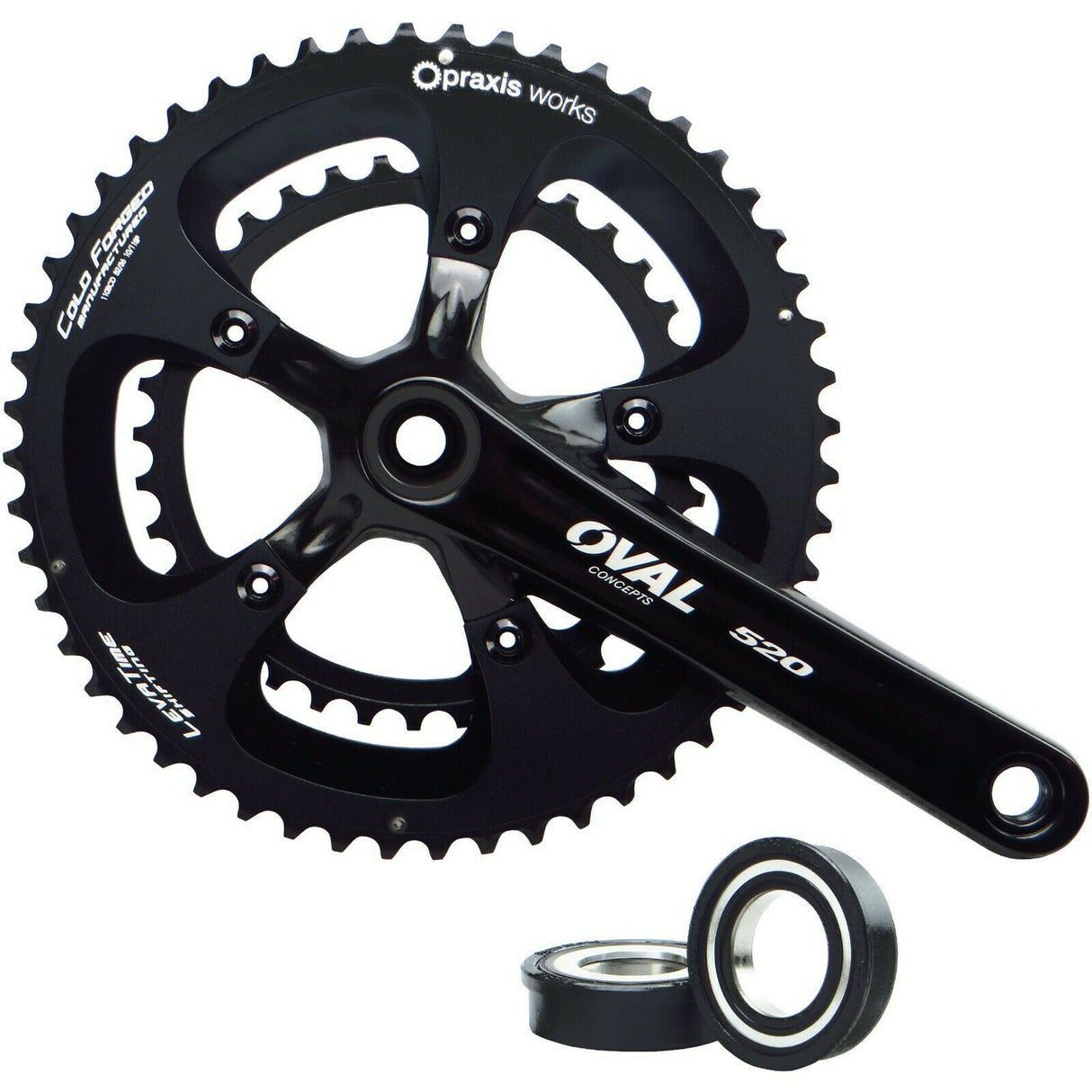 Oval Concepts 520 Praxis Works Compact Chainset - 50 / 34T - 2 x 10 / 11 Speed - Sportandleisure.com (6968044683418)