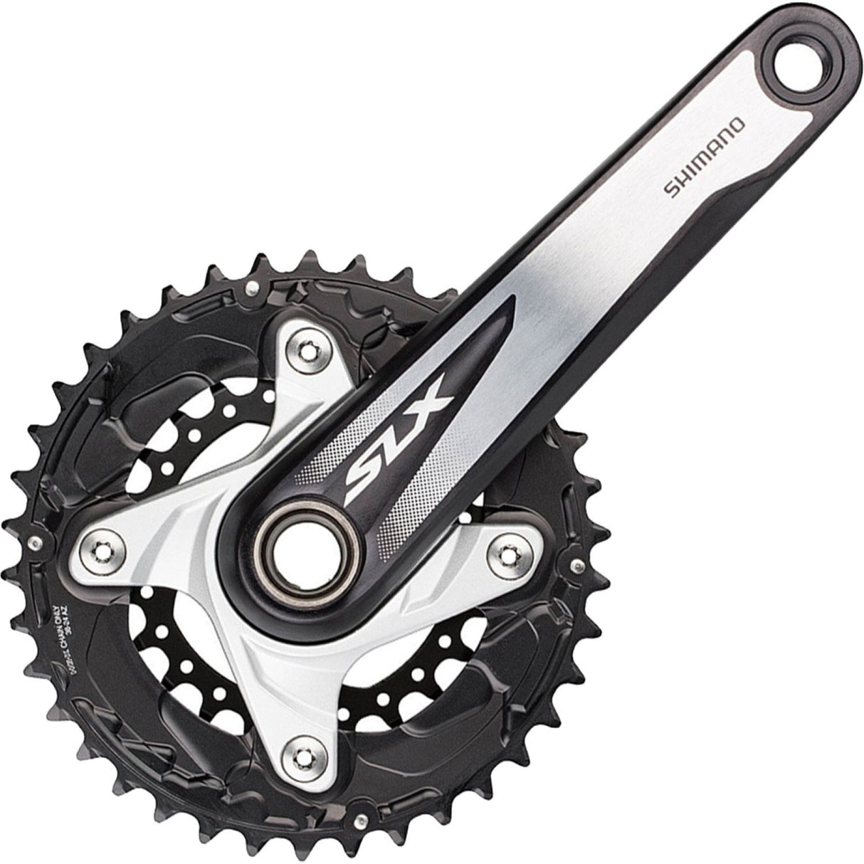 Shimano SLX M677 10 Speed Chainset - 38/24t - 170mm Crank Arm - Silver - Sportandleisure.com