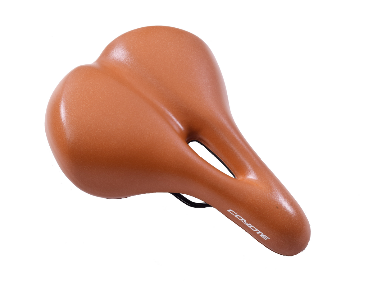 Luxury Pressure Relief Bike Saddle- Flow Style Cut Out - Comfort Padded - Brown - Sportandleisure.com (6968138989722)