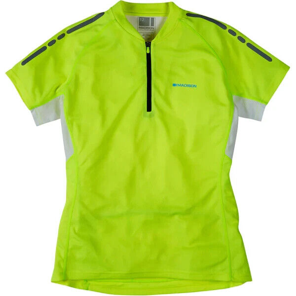 Madison Stellar Women's Short Sleeve Jersey - Size 8 - Hi-Viz Yellow - Sportandleisure.com