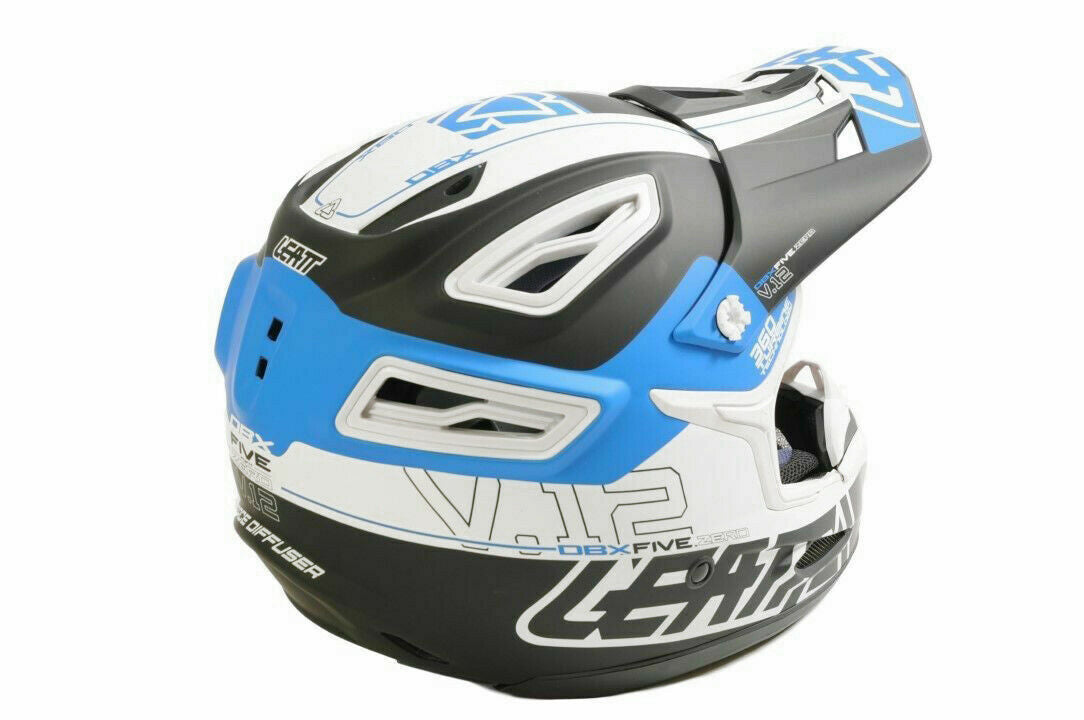 Leatt DBX 5.0 Full Face Enduro Helmet XL 61-62cm Black, Blue & White (RRP: £280) - Sportandleisure.com (6968032886938)