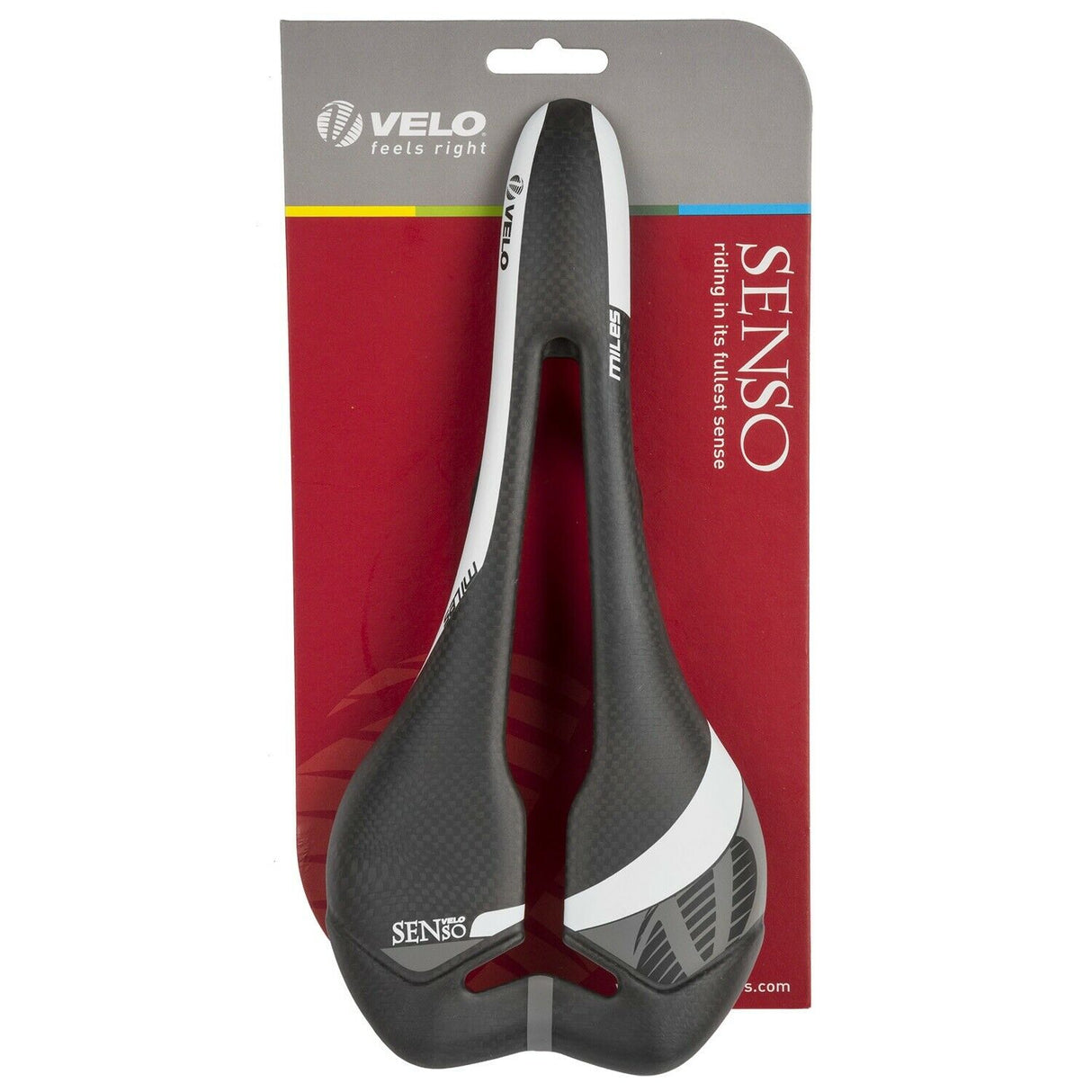 Velo Senso Miles Ultra Lightweight Carbon Saddle - 274 x 126 mm - Black - 96g - Sportandleisure.com (6968049696922)