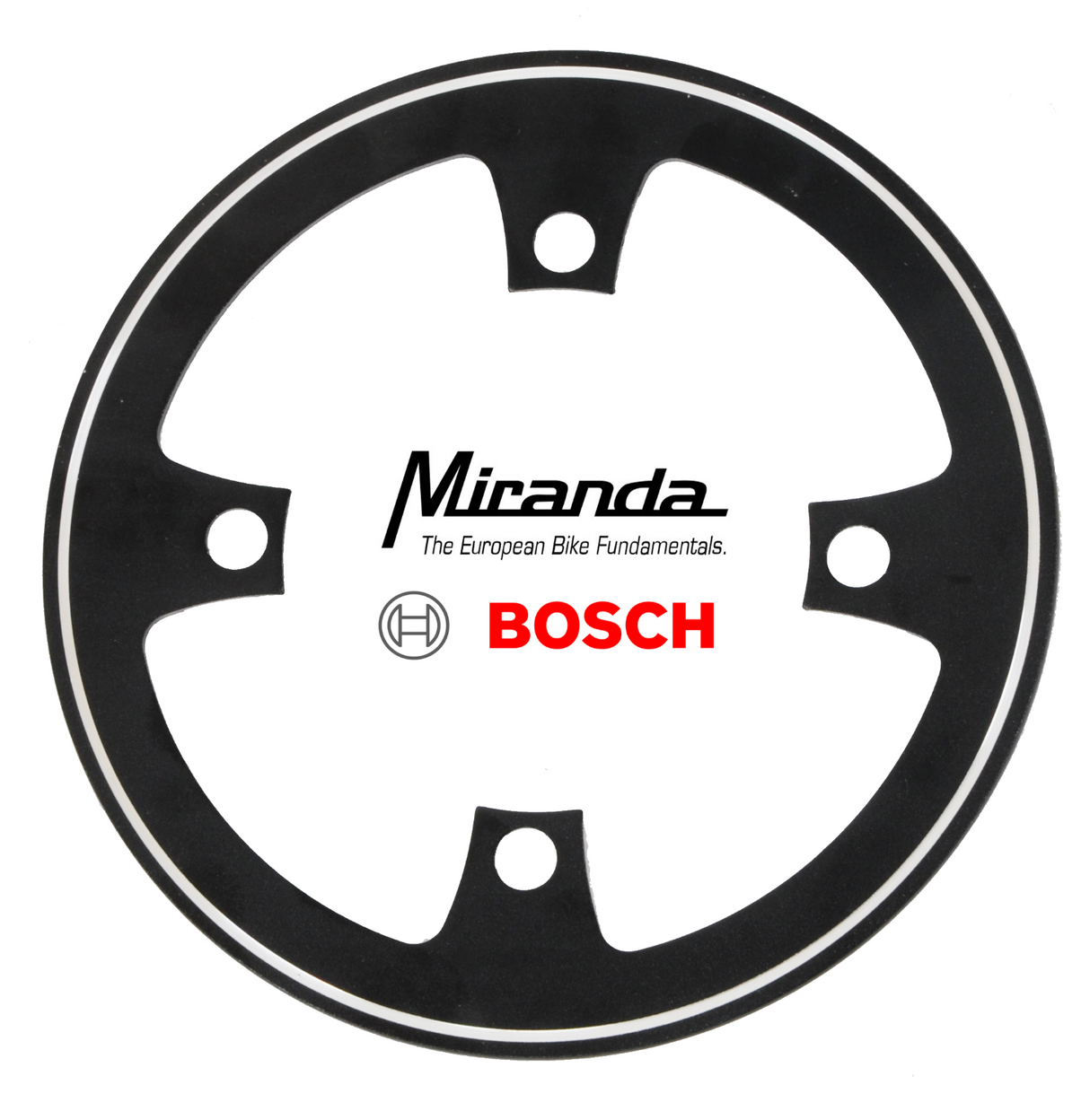 Miranda Bosch E-Bike 38T 4 Bolt Chain Guard - CNC Alloy - Black/Silver - Sportandleisure.com (6968089510042)
