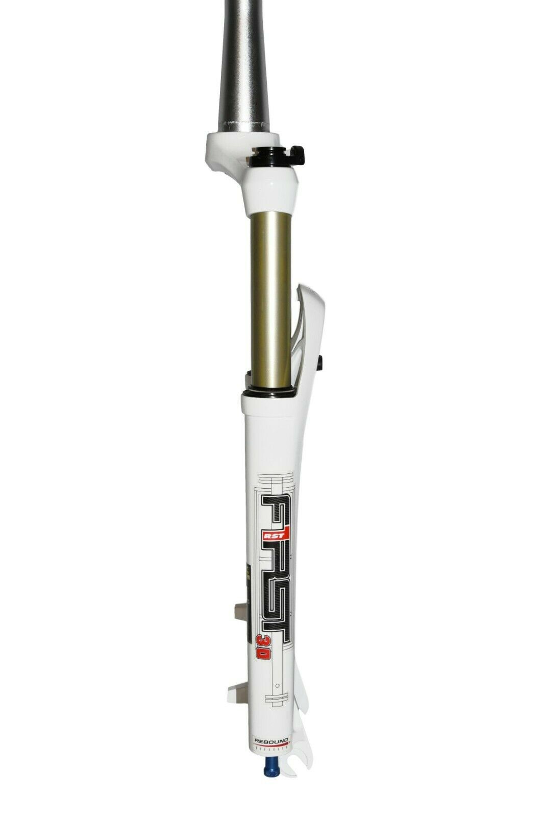 RST First 30 26" MTB Straight Air Fork - 100mm Travel - Remote Lockout - White - Sportandleisure.com (6968131092634)