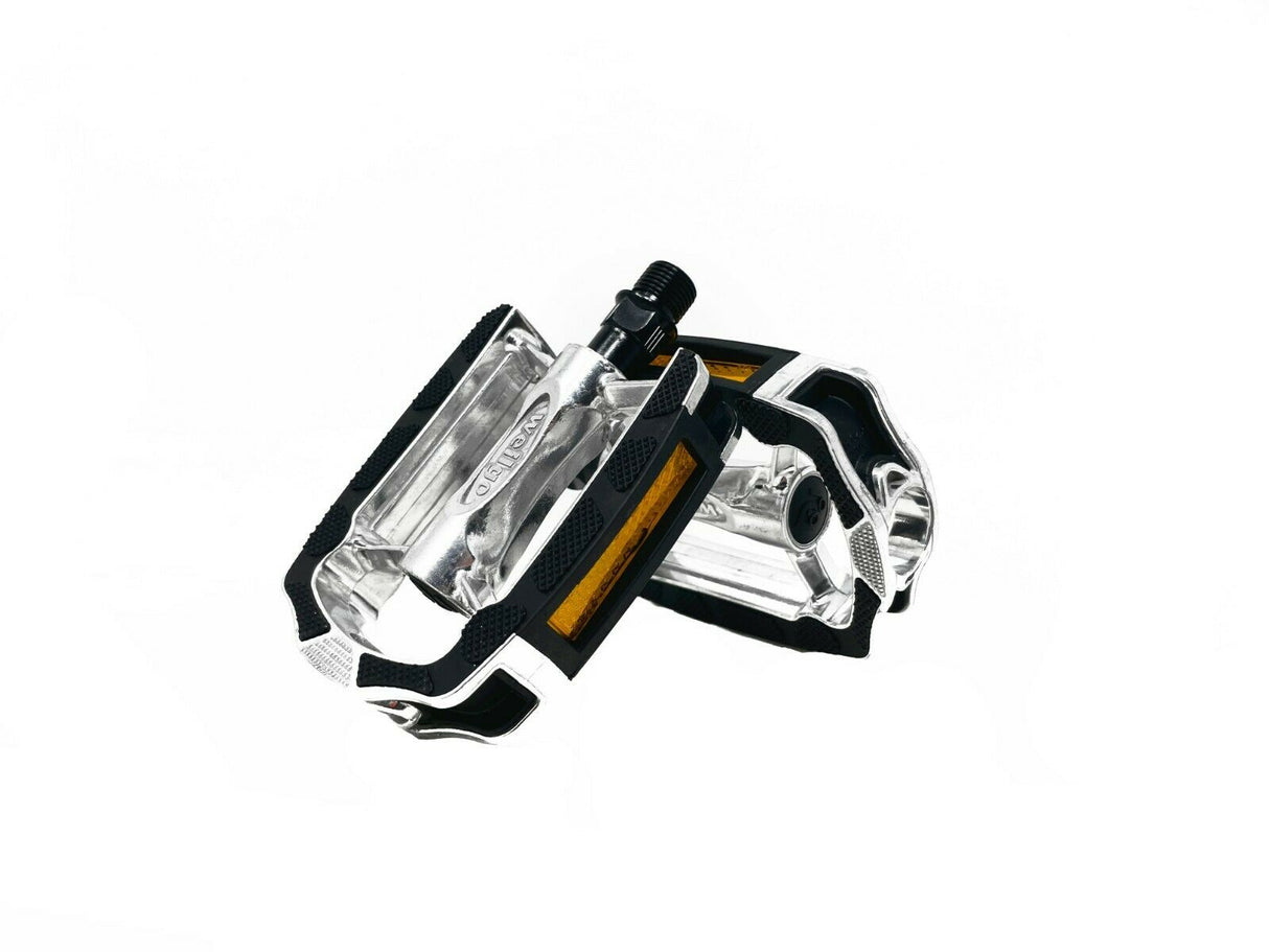 Wellgo Alloy City / Trekking Urban Flat Pedals With Rubber Grip - Silver - 9/16" - Sportandleisure.com (6968073355418)