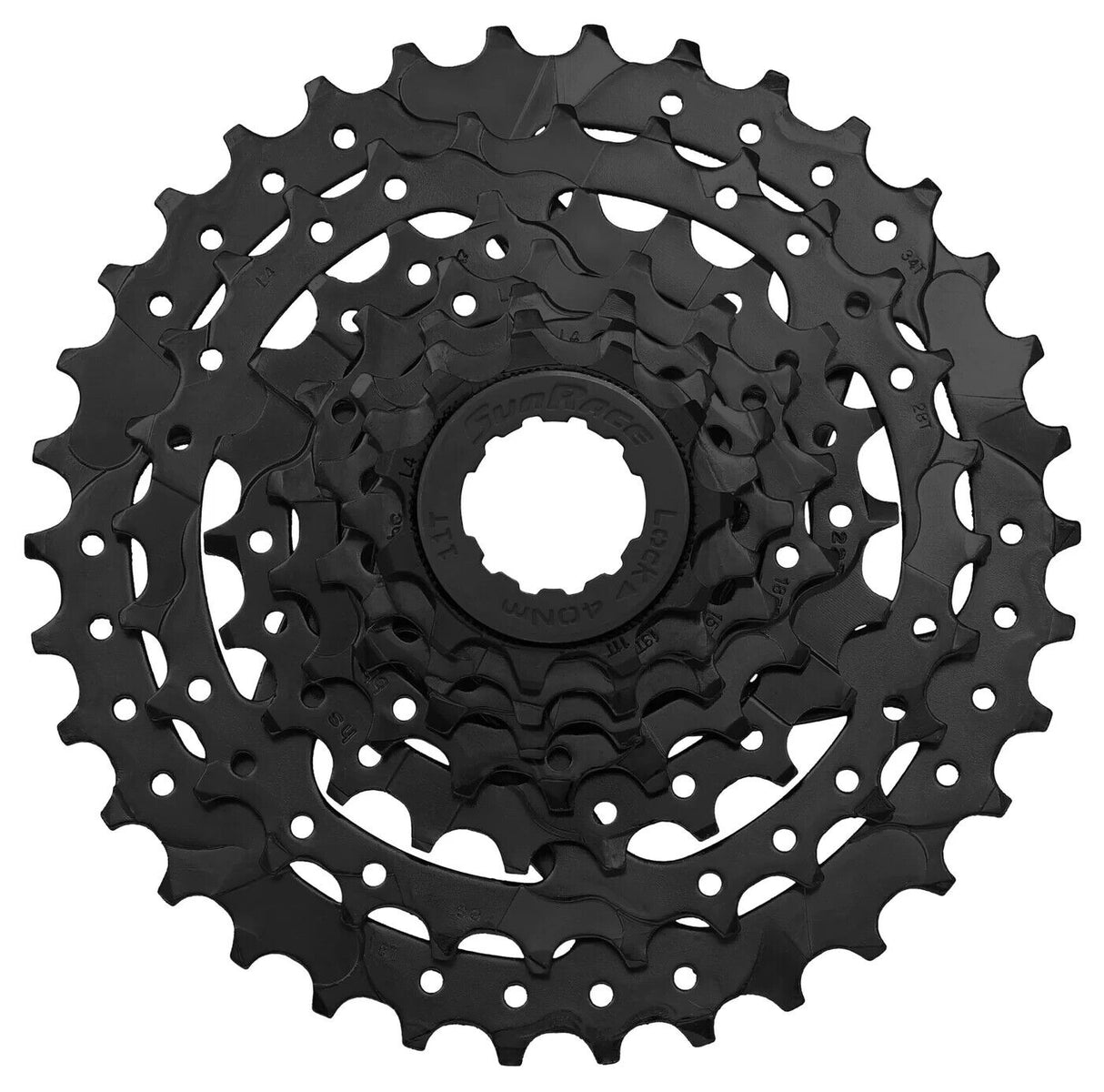 SunRace M40 7 Speed Cassette - 12-34t - Black - Sportandleisure.com