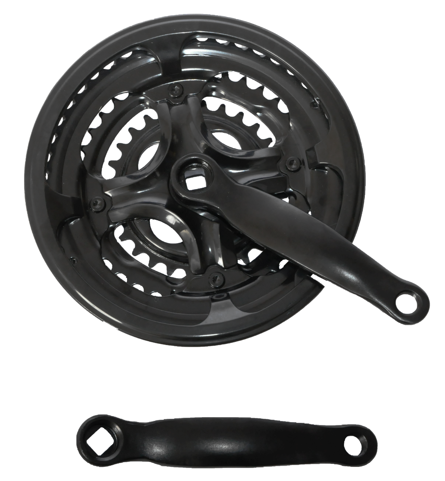 Prowheel Triple MTB Chainset - 152mm Crank Arm - 28T / 38T / 48T - Square Taper - Sportandleisure.com (6968175329434)