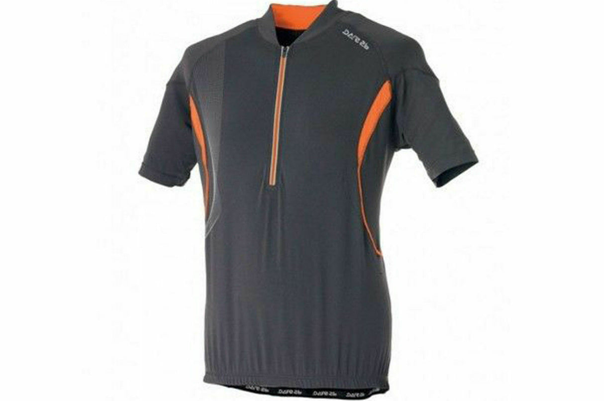 Dare 2b Mens Spinoff Short Sleeve Cycling Jersey Grey / Orange - Small - Sportandleisure.com (6968084168858)