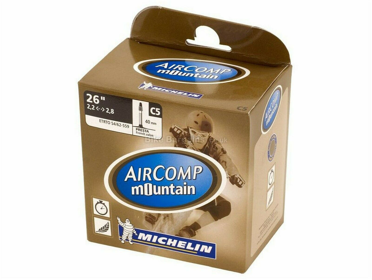 Michelin C5 AirComp Mountain MTB Tube - 26 x 2.2 - 2.8 - Presta Valve - 40mm - Sportandleisure.com (6968075059354)