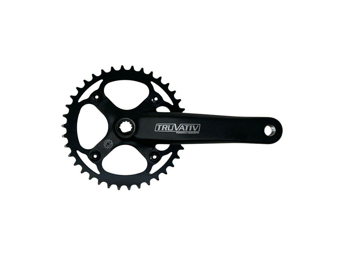 Truvativ E400 38T 1 x 9 Power Spline Chainset - 175mm Arm - Black - Sportandleisure.com (6968175263898)
