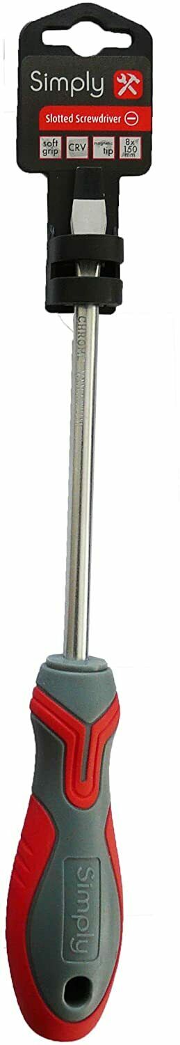 8 x 150mm Flat / Slotted Head Magnetic Tip Screwdriver By Simply Tools - Sportandleisure.com (6968007524506)
