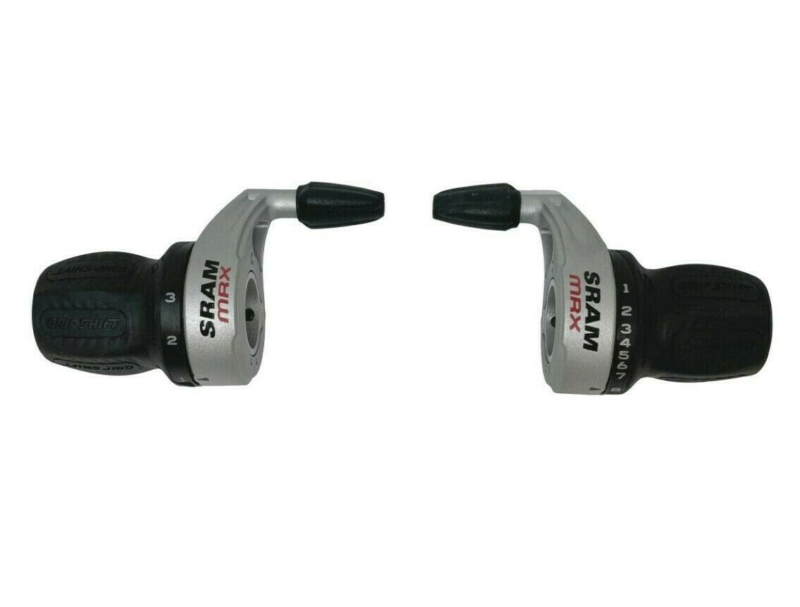 SRAM MRX 8 x 3 Speed Gripshift Shifter Set - Silver - Including Gear Cables - Sportandleisure.com (6968040095898)