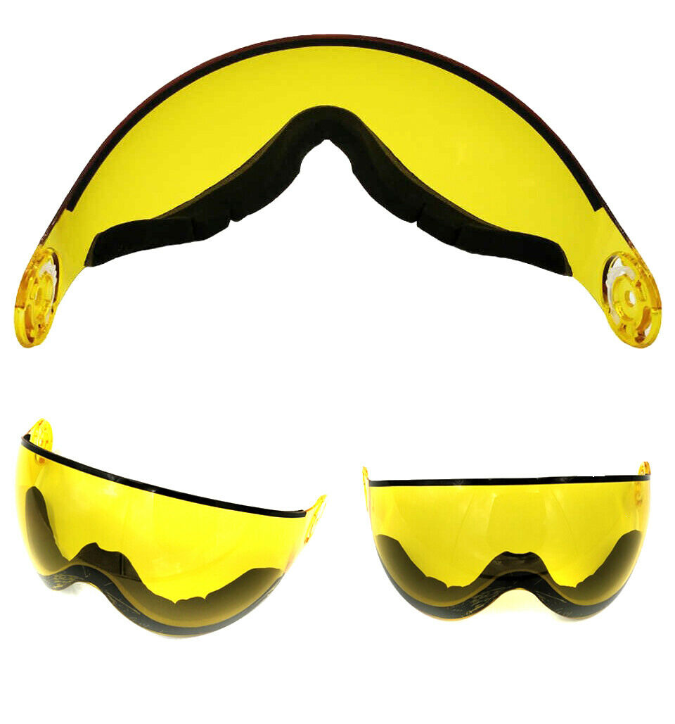 Ammaco 12 Vent Visor Ski Helmet Black - Mirror Silver & Yellow Low Light Lens - Sportandleisure.com (6968169201818)