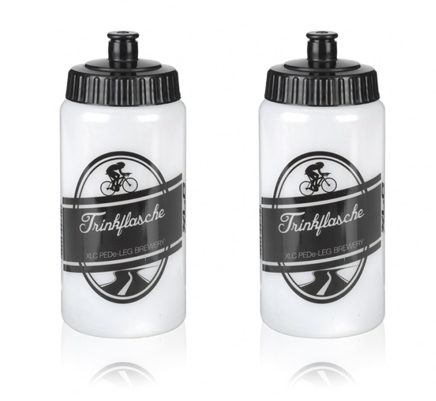 2 x XLC Pede-Leg Brewery Bio Renewable Water Bottles - 500ml - Clear - WB-K04 - Sportandleisure.com