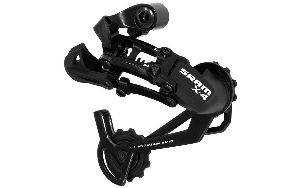 SRAM X4 7 / 8 Speed Rear Derailleur - Long Cage - Black - Sportandleisure.com (6968076927130)