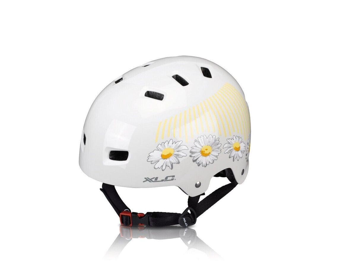 XLC BH-C22 Creme Flower Hard Shell BMX / Bike Helmet - 53-59cm - Cream - Sportandleisure.com