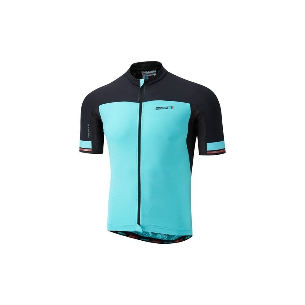 Madison Roadrace Premio Men's Short Sleeve Jersey - XS - Blue Curaco / Black - Sportandleisure.com