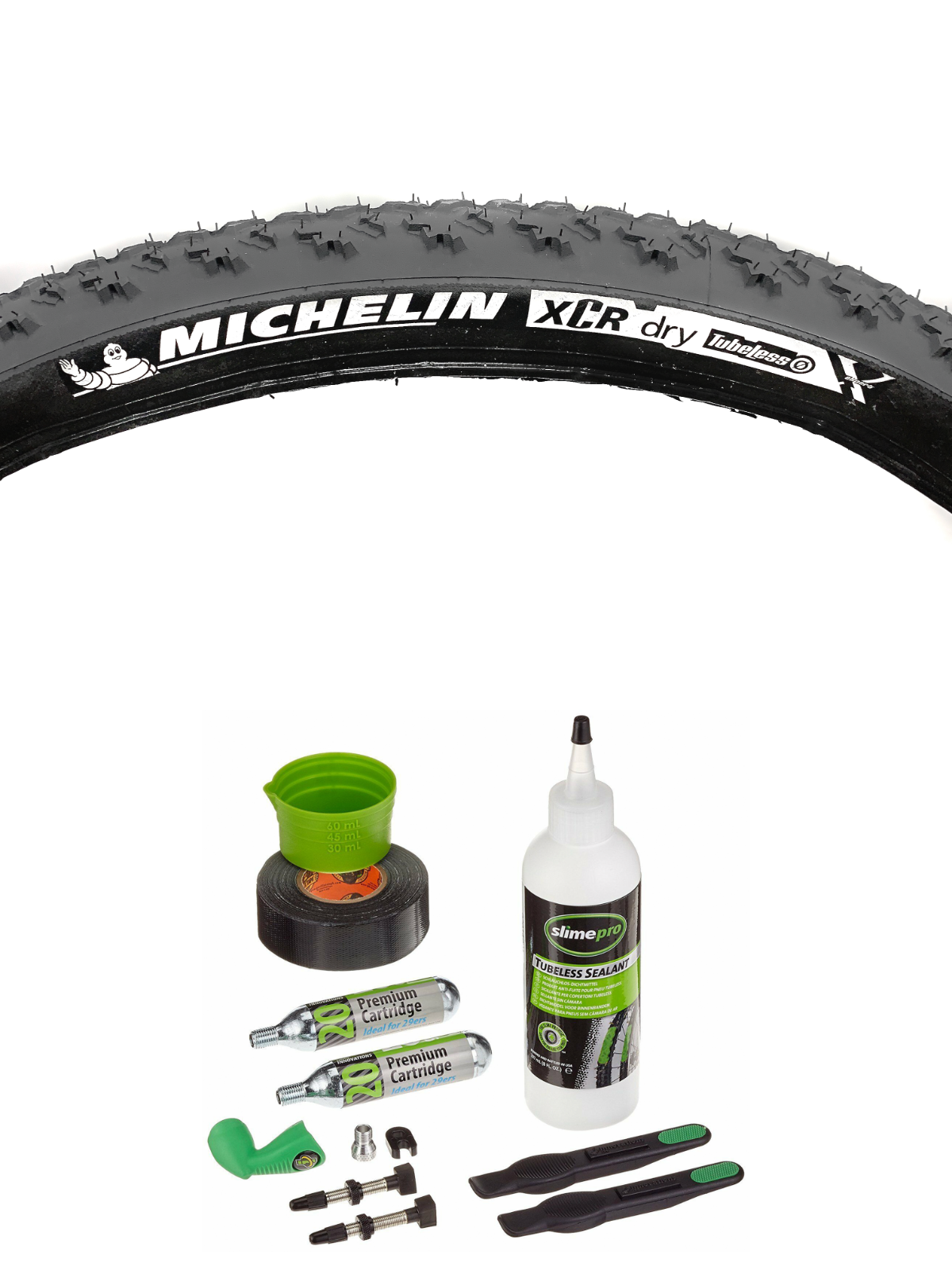 Michelin XCR Dry Tubeless Tyre With Tubeless Tyre Kit - 26" x 2.00 - Slate Grey - Sportandleisure.com (6968171659418)