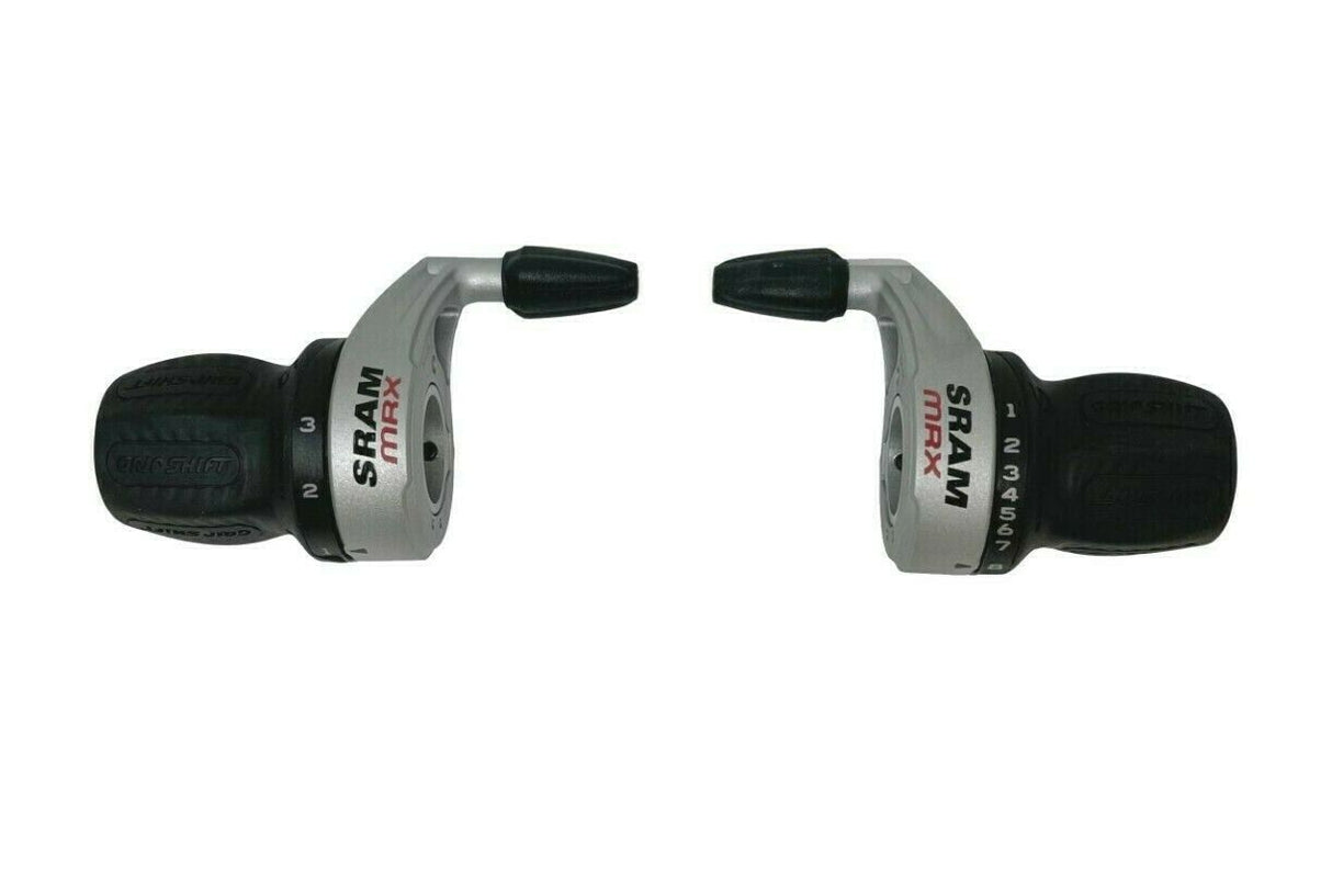 SRAM MRX 8 x 3 Speed Gripshift Shifter Set - Silver - Including Gear Cables - Sportandleisure.com (6968040095898)