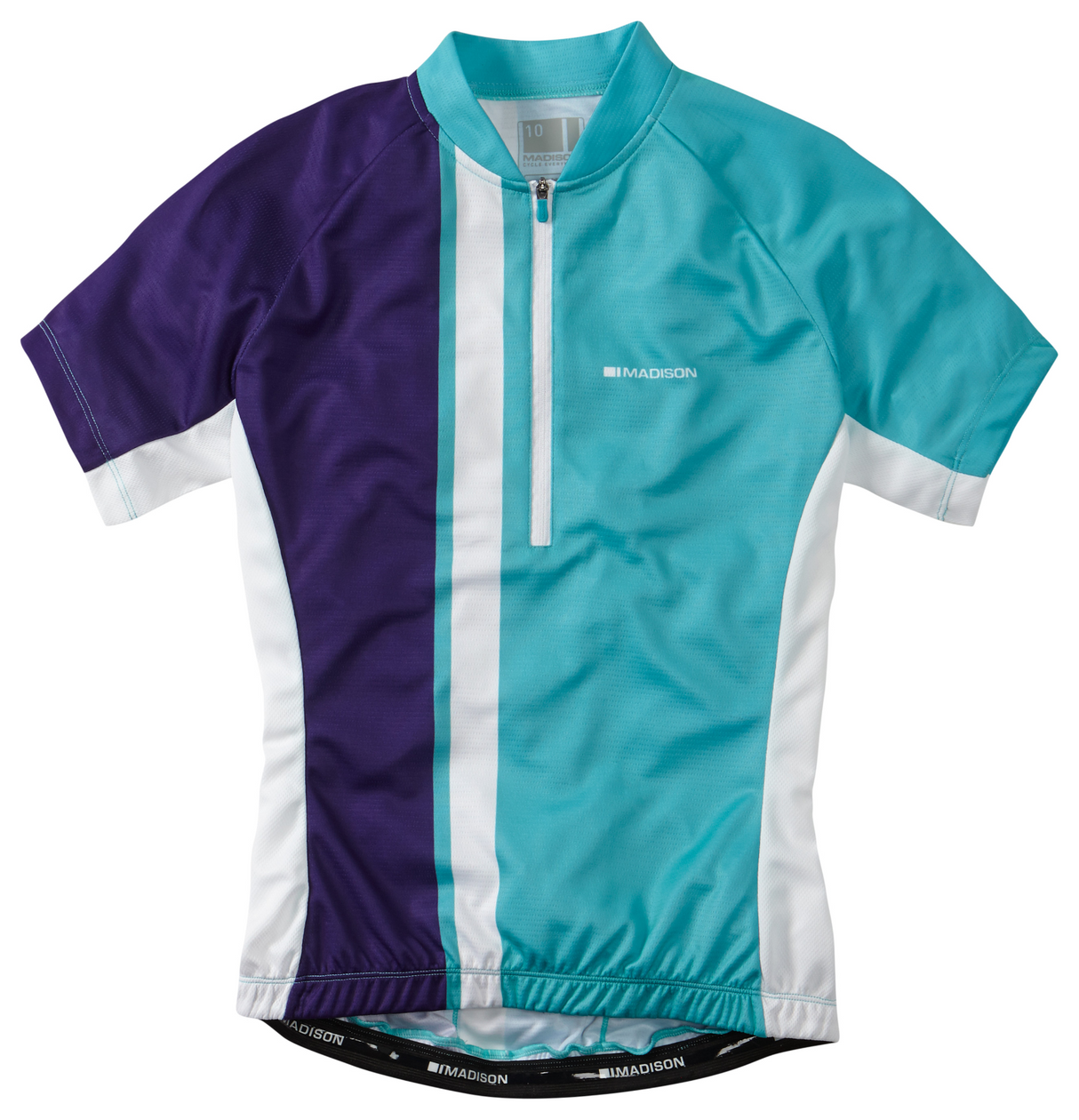 Madison Tour Women's Short Sleeve Jersey - Size 8 - Aqua Blue / Deep Purple - Sportandleisure.com