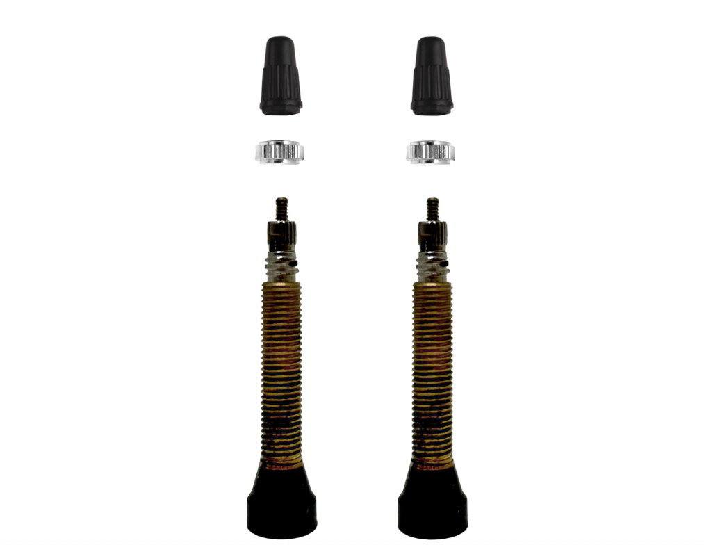 34mm Brass Tubeless Valves - Pair - Removable Valve Core - Sportandleisure.com