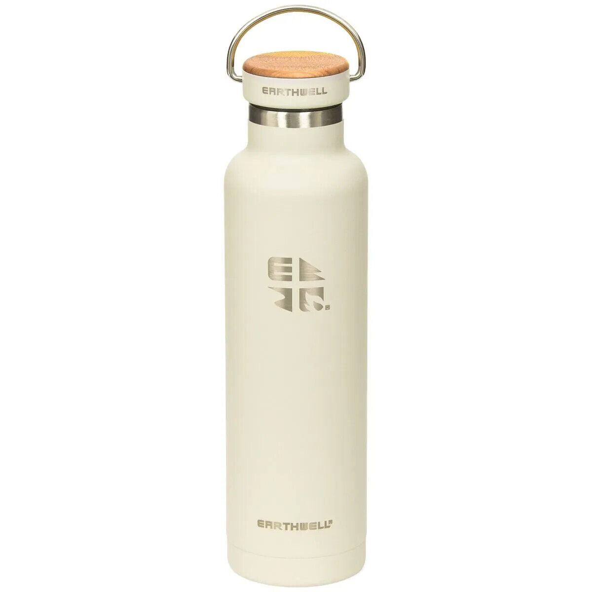 Earthwell Woodie Vacuum Bottle - Beech Wood Cap - 650ml - Select Colour - Sportandleisure.com
