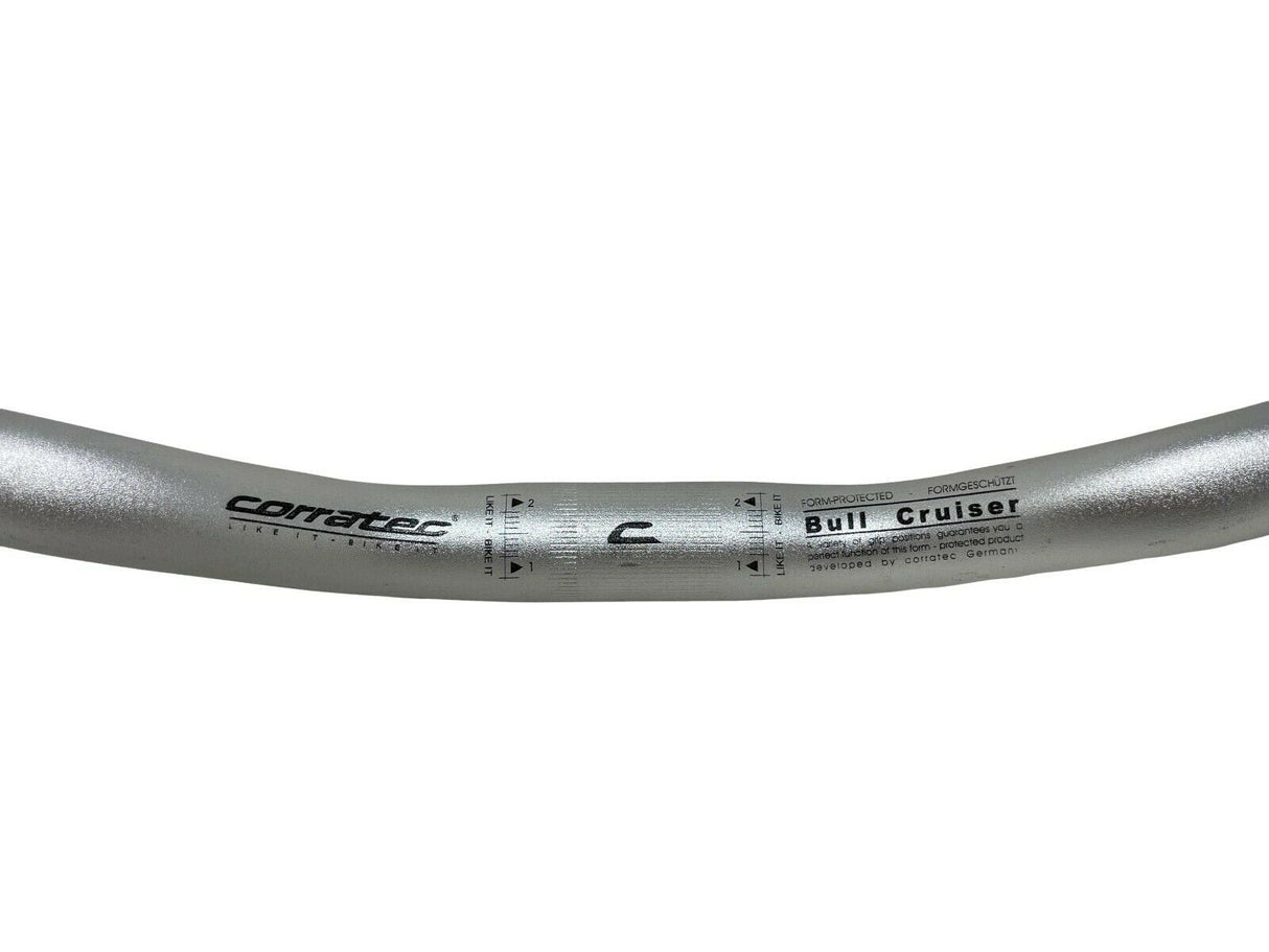 Corratec Bull Cruiser Aluminum Handlebar - 585mm - Silver - 25.4mm Clamp - Sportandleisure.com (6967880581274)