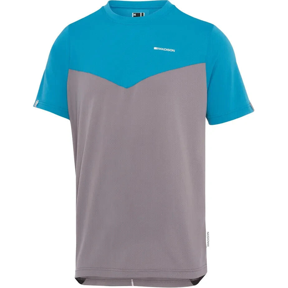 Madison Stellar Men's Short Sleeve Jersey - XXL - Carribean Blue / Cloud Grey - Sportandleisure.com