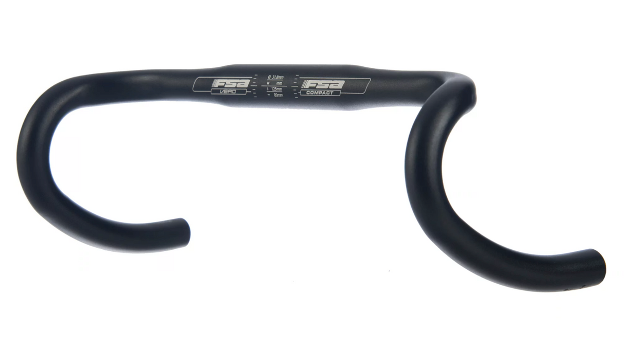 FSA Vero Compact Road Bar - Black - 31.8mm - 420mm - Sportandleisure.com
