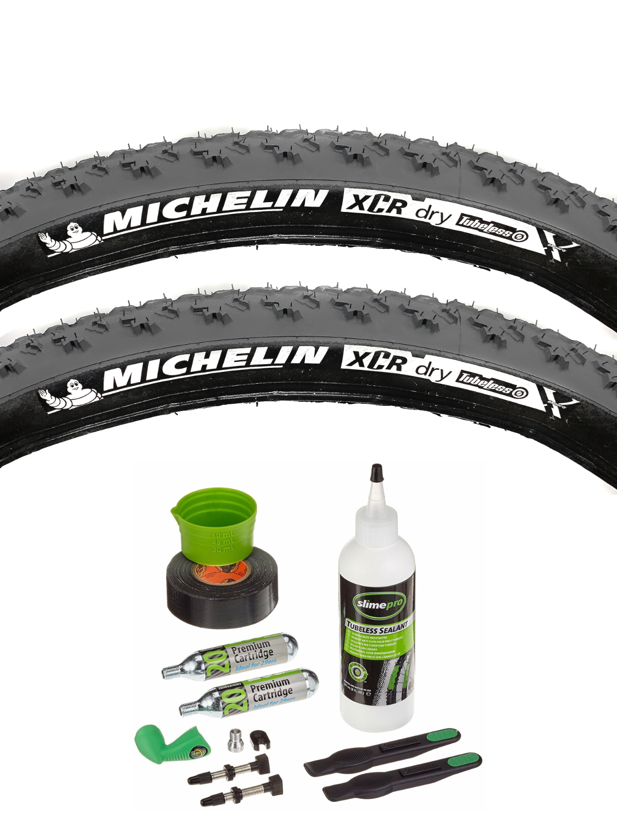 Michelin XCR Dry Tubeless Tyre With Tubeless Tyre Kit - 26" x 2.00 - Slate Grey - Sportandleisure.com (6968171659418)