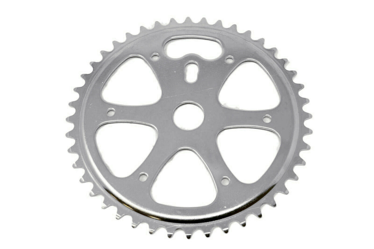 Cruiser Bike One Piece Crank Chainring - 44T - Chrome 1/8” - Sportandleisure.com (6968051728538)