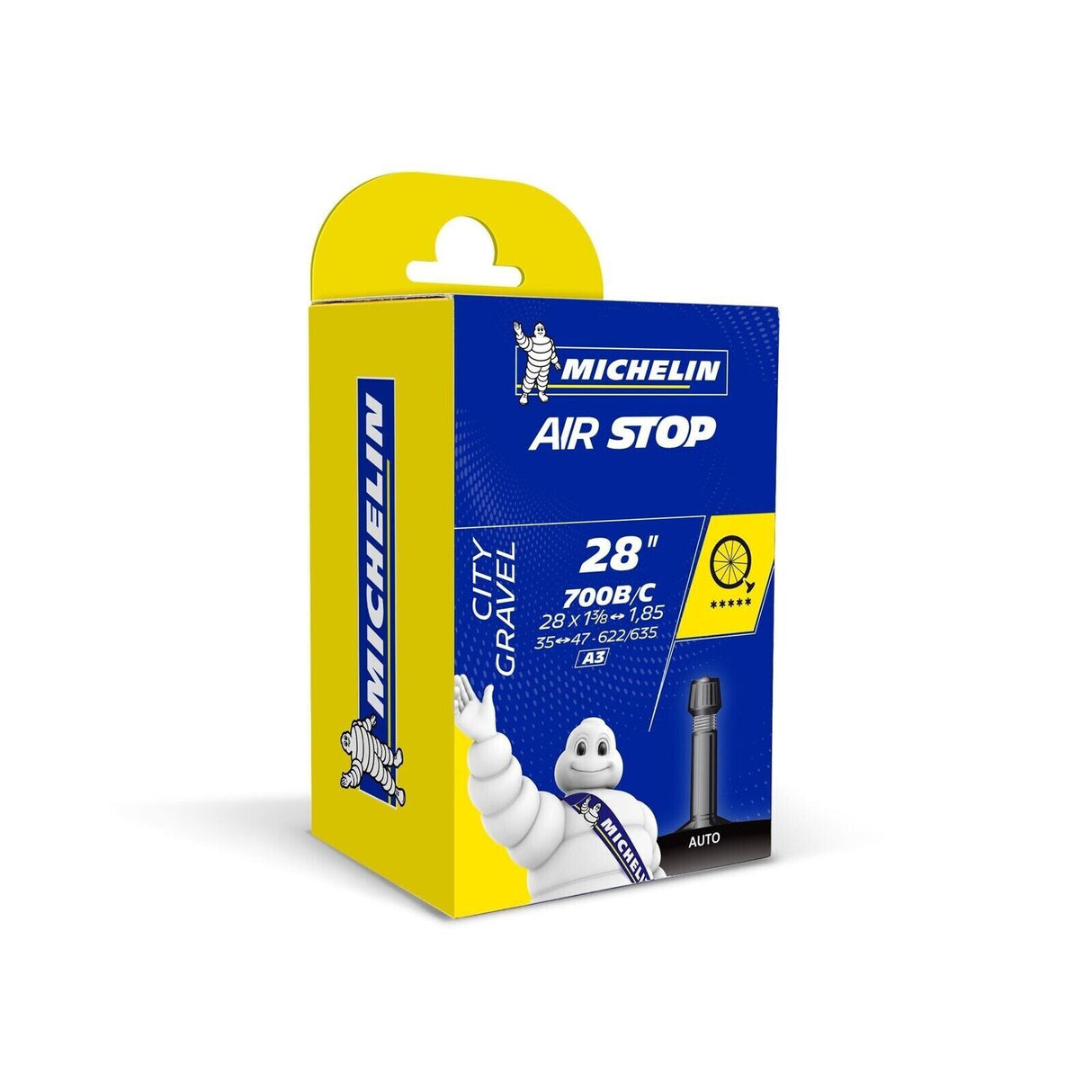 Michelin Air Stop A3 700c x 35 - 47c Gravel Inner Tube - Schrader - Sportandleisure.com