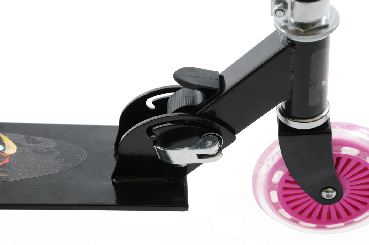 Ninja 2 Wheel Inline Kids Scooter - Black & Pink - Foldable Design - Sportandleisure.com