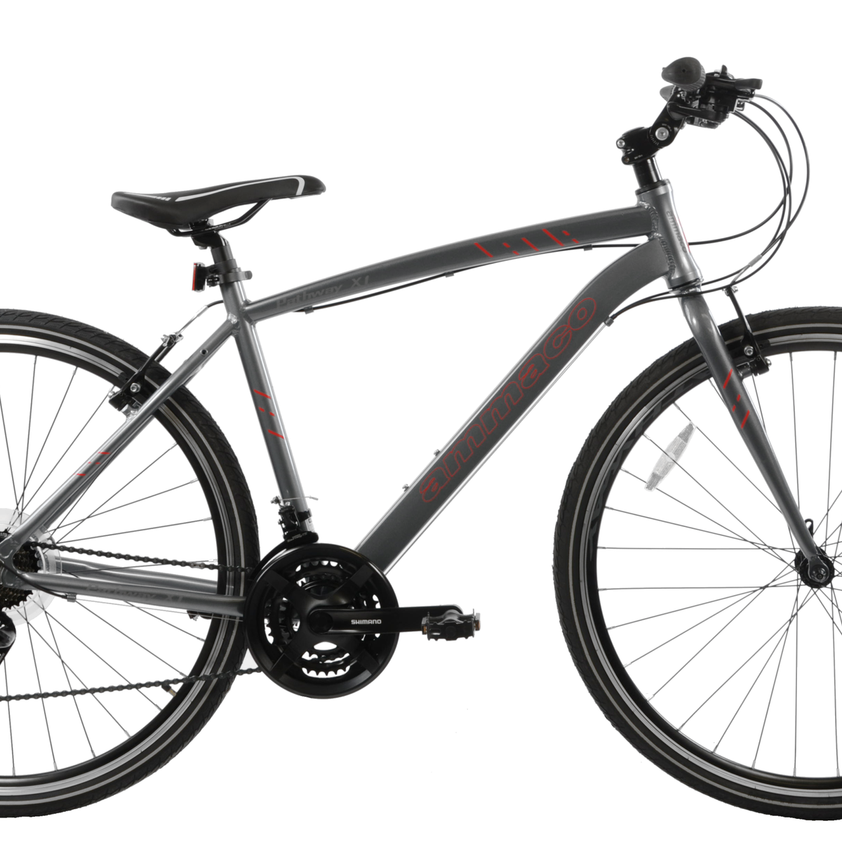 Ammaco Pathway X1 700c Men s Sports Hybrid Bike Grey