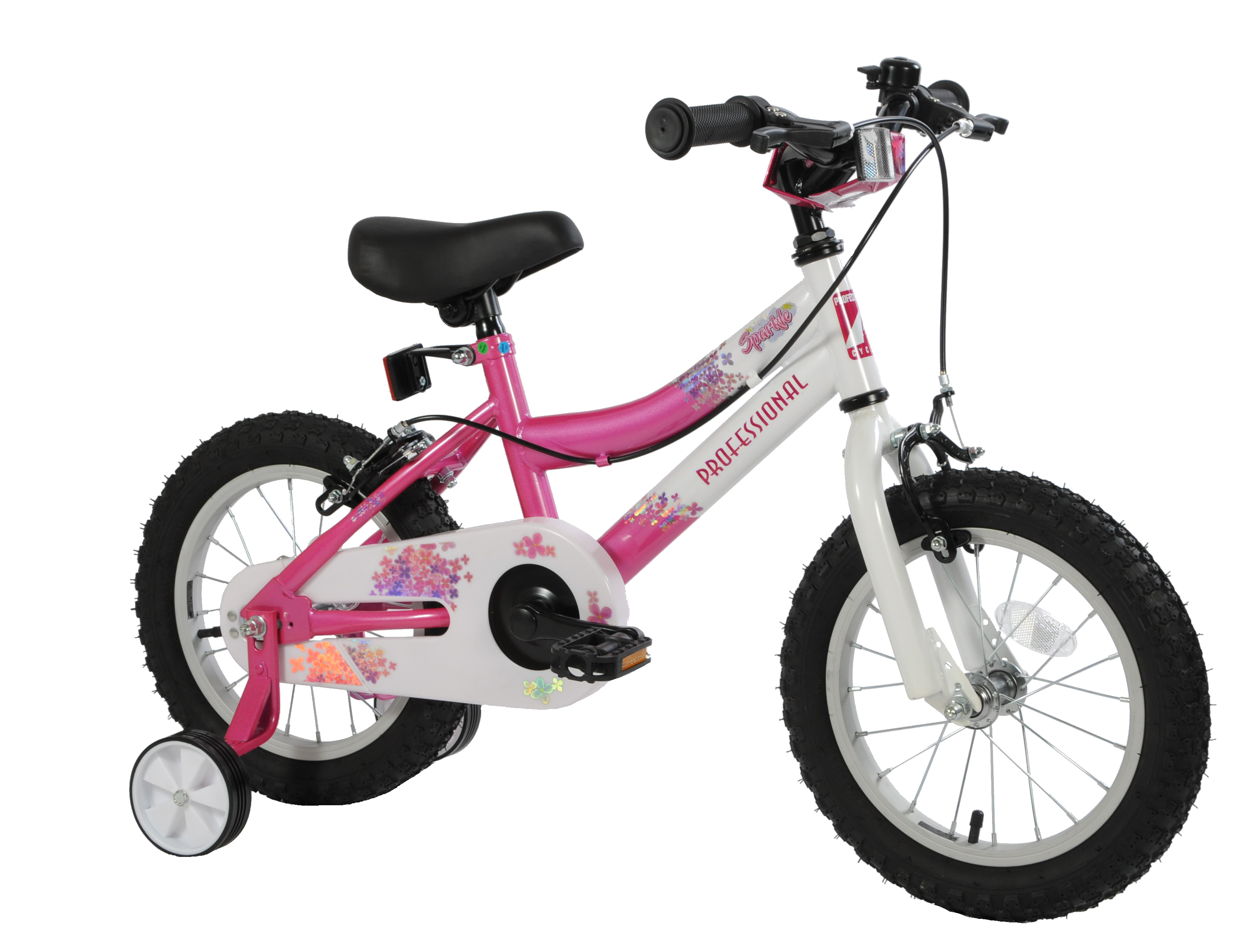 Professional Sparkle 12" Wheel Kids Bike - Pink and White - Sportandleisure.com
