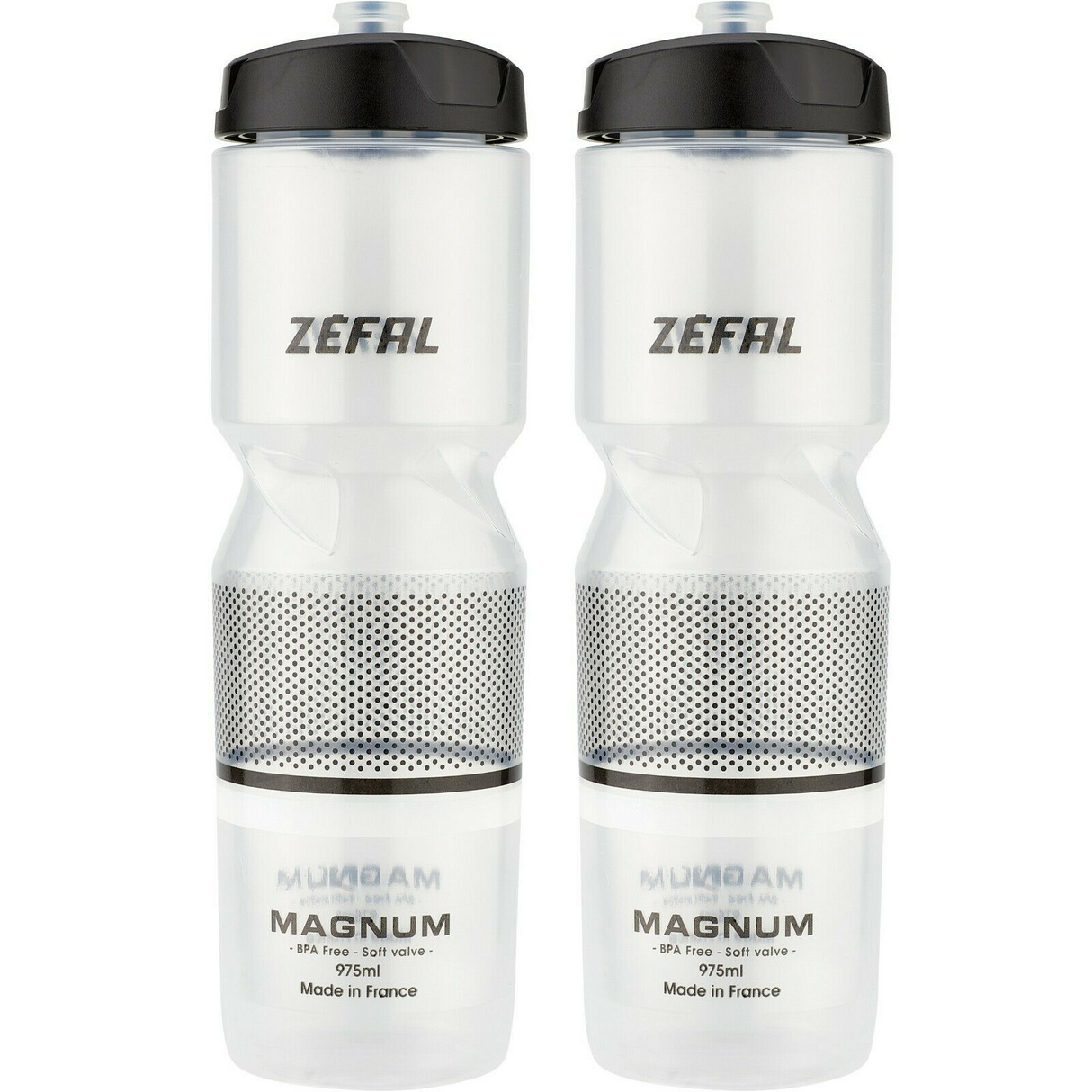 Zefal Magnum Pro Water Bottle - 975ML - Transparent - 2 Pack - Sportandleisure.com