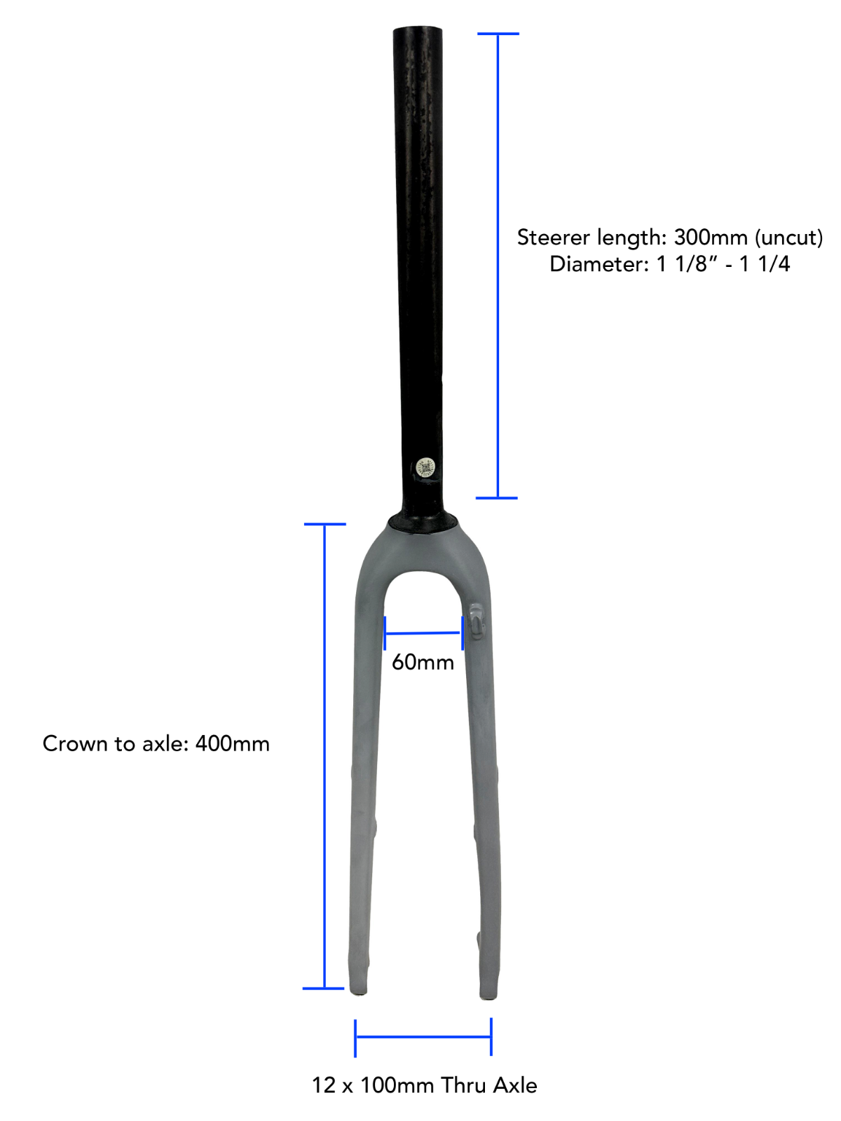 GT Grade 700c Gravel Bike Fork - Raw Unpainted Finish - 1 1/4" - 1 1/8" Steerer - Sportandleisure.com