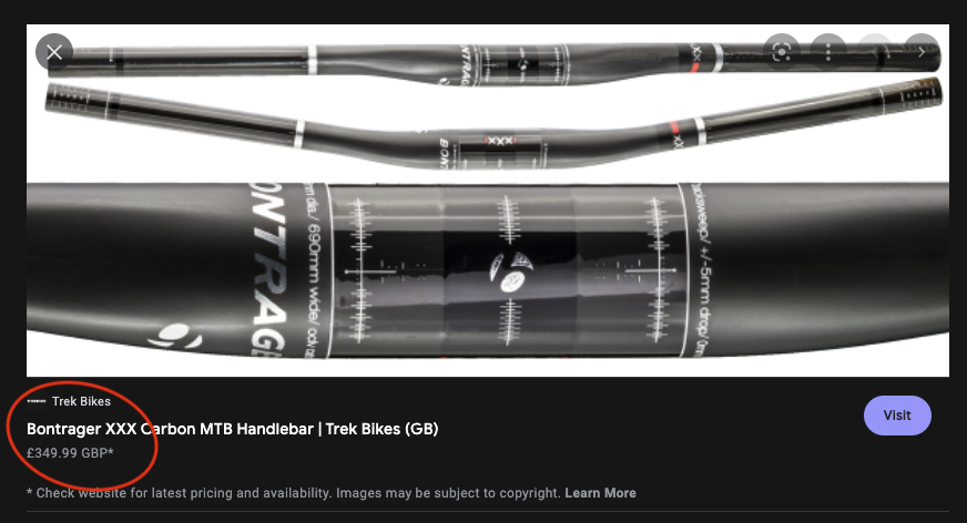 Bontrager XXX Carbon MTB Handlebar - 720mm - 31.8mm - Sportandleisure.com