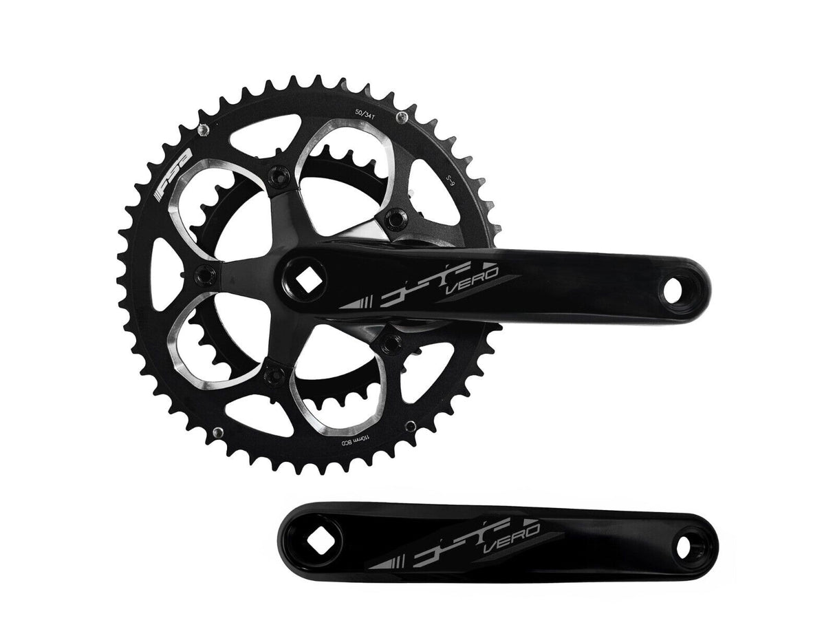 FSA Vero Pro Compact 10 / 11 Speed Road Bike Chainset - 50 / 34t - Square Taper - Sportandleisure.com